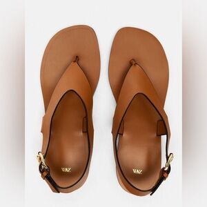 Zara Brown Leather Sandals